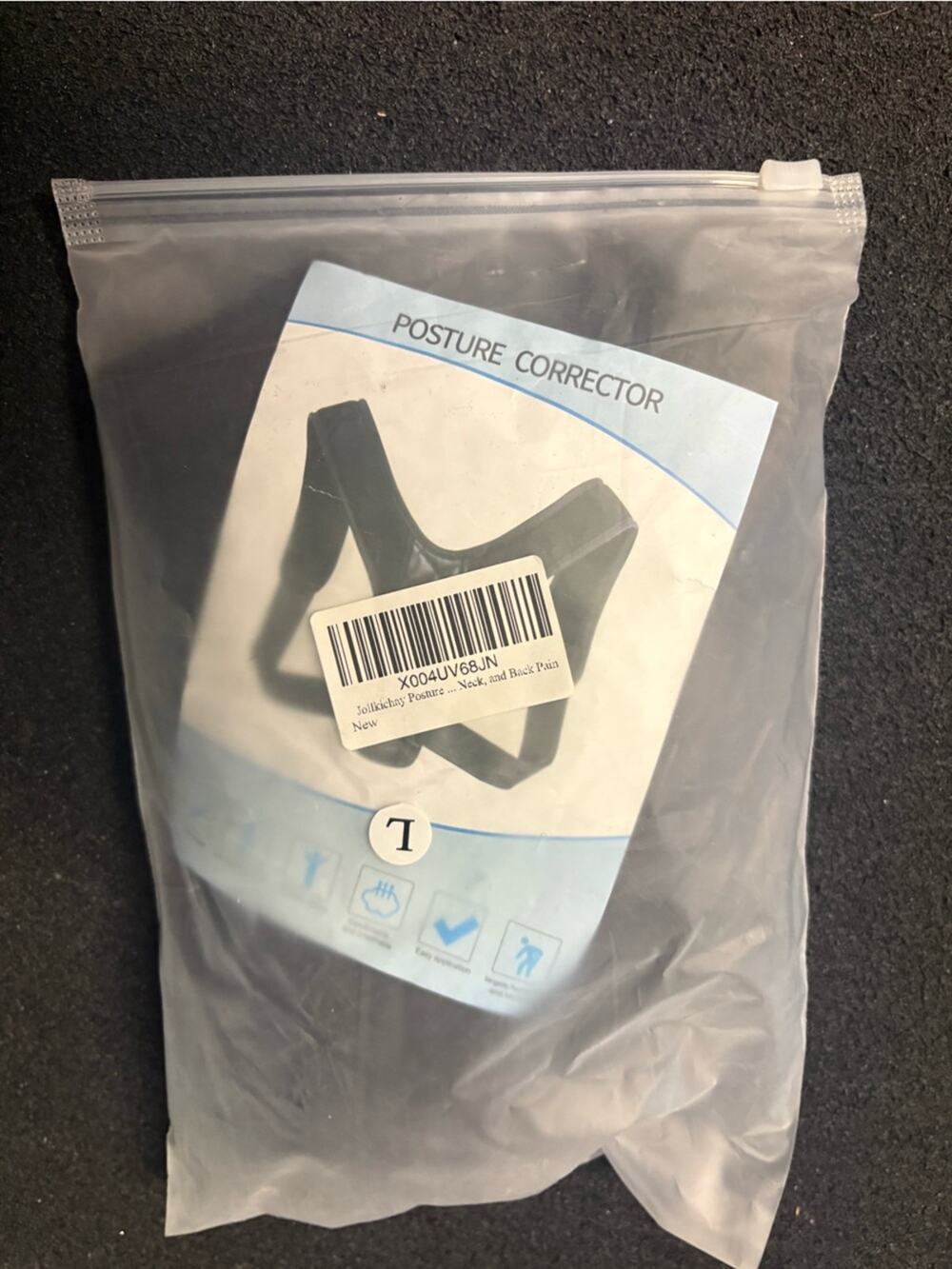 Posture Corrector Back Support Brace Black Size L New